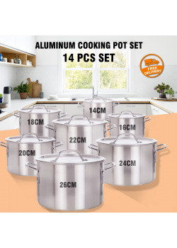 Universal 14 Pcs Set High Quality Aluminum Cooking Pot Set, AT01